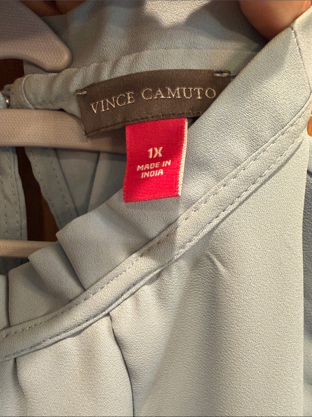 Vince Camuto Pale Blue Pleated Sleeveless Blouse - Picture 2 of 6